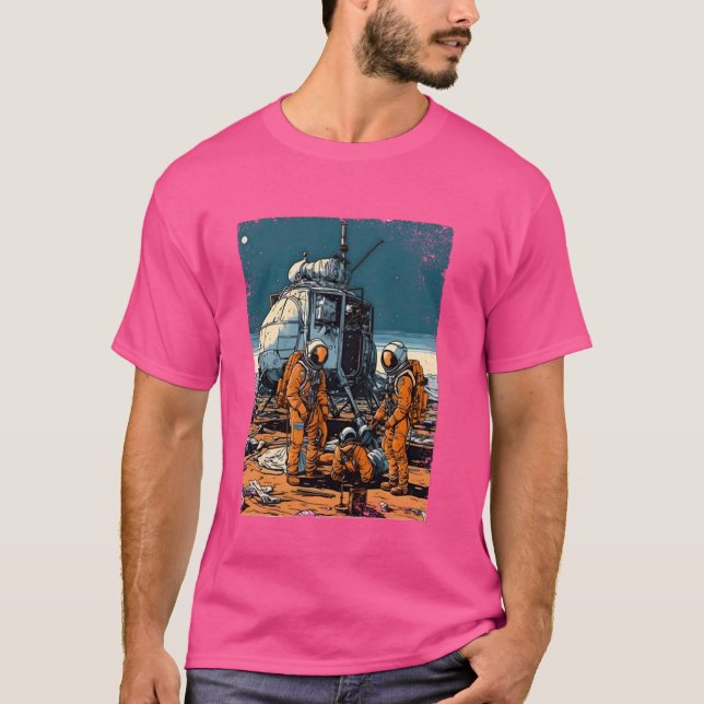 Mars Accident Funny Astronaut Space Cosmic Adventu T Shirt (Framsida)