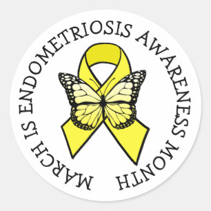 Mars är Endometriosis Awareness Month Runt Klistermärke