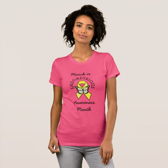 Mars är Endometriosis Awareness Month T Shirt (Hel framsida)