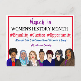 Mars är kvinnodagen i Internationell Vykort