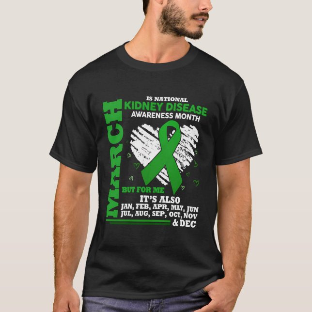 Mars är månad för nationell medvetenhet om njursju t shirt (Framsida)
