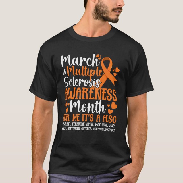 Mars är Många Sclerosis Awareness Month MS Krig T Shirt (Framsida)