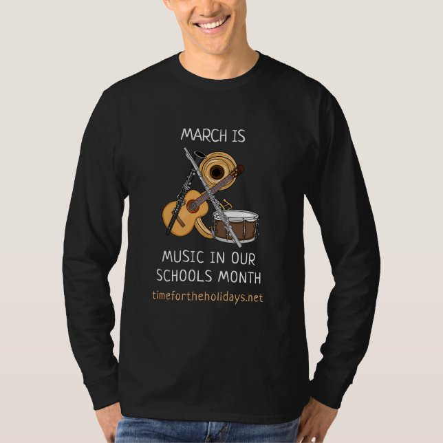 Mars är Music i vår Skolor-månad T Shirt (Framsida)