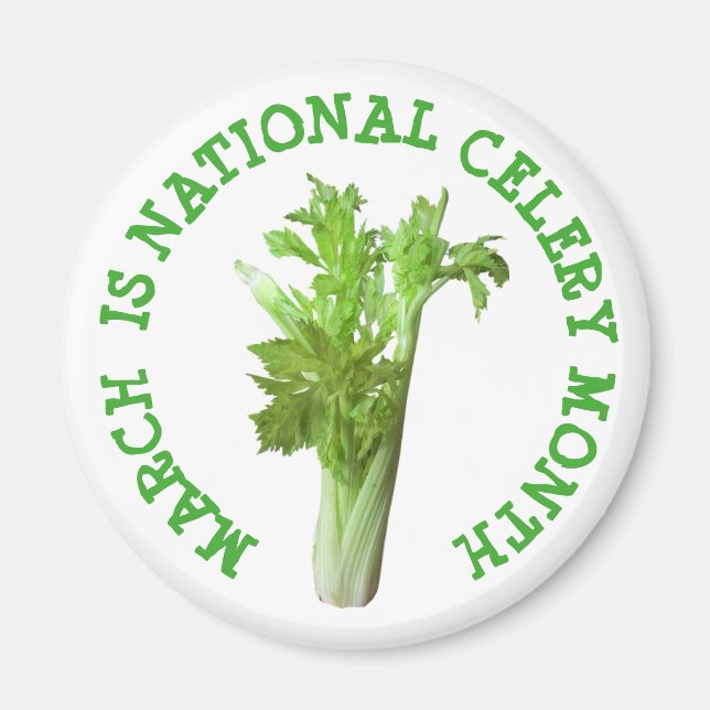 Mars är National Celery Month Helgdag Magnet (Framsidan)