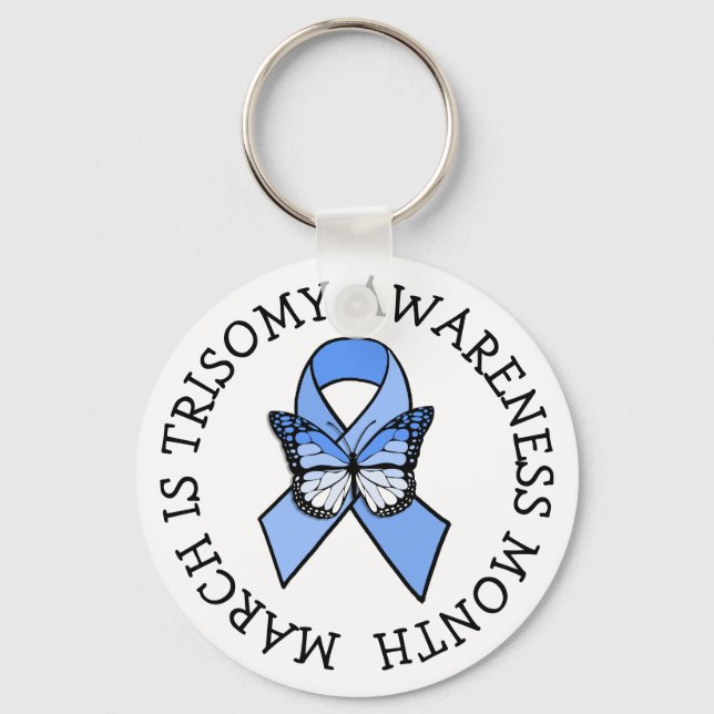 Mars är Trisomy Awareness Month Nyckelring (Framsida)