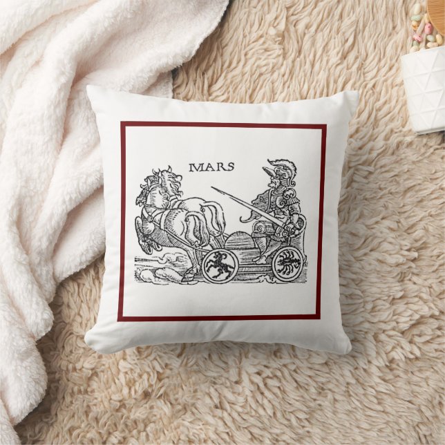 Mars Ares God Krig Greco Roman Chariot Tecknad Kudde (Filt)