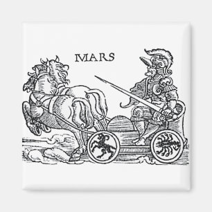 Mars Ares God Krig Greco Roman Chariot Tecknad Magnet