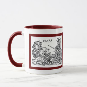 Mars Ares God Krig Greco Roman Chariot Tecknad Mugg