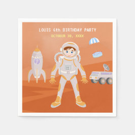 Mars astronaut pojke temaföddelsedagsfest pappersservett