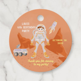 Mars astronaut-pojken, temat födelsedagsfest gåvor etiketter