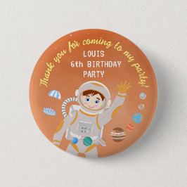 Mars astronaut-pojken, temat födelsedagsfest knapp