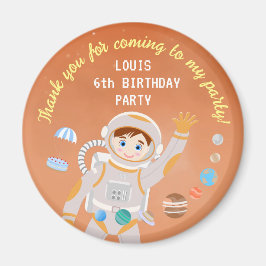 Mars astronaut-pojken, temat födelsedagsfest magnet