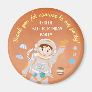 Mars astronaut-pojken, temat födelsedagsfest magnet