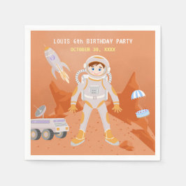 Mars astronaut-pojken, temat födelsedagsfest pappersservett