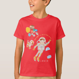 Mars astronaut-pojken, temat födelsedagsfest t shirt