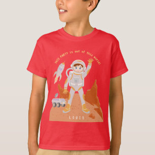 Mars astronaut-pojken, temat födelsedagsfest t shirt