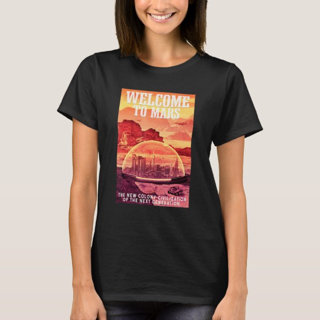 Mars Astronaut Välkommen till Mars T Shirt (Framsida)
