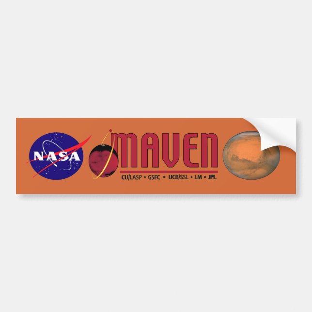 Mars Atmosphere and Volatile EvolutioN (MAVEN) Bildekal (Framsidan)