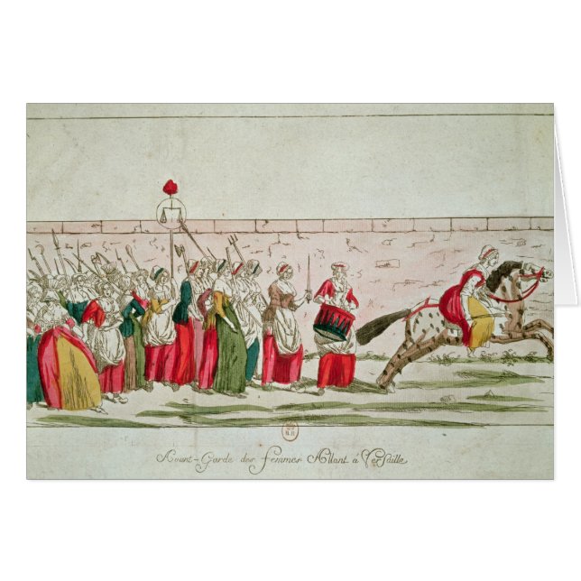 Mars av kvinnorna på Versailles Hälsningskort (Framsidan Horizontal)
