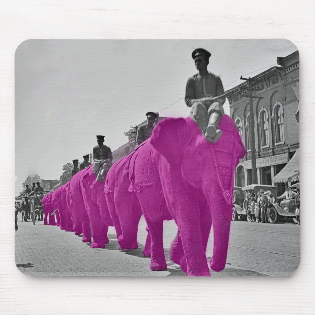Mars av Rosa Elephant Circa 1920's Circus Musmatta (Framsidan)