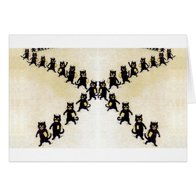 Mars av svarta katter, Louis Wain Hälsningskort (Framsidan Horizontal)