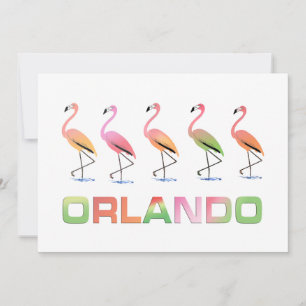 Mars av Tropical Flamingos ORLANDO Inbjudningar