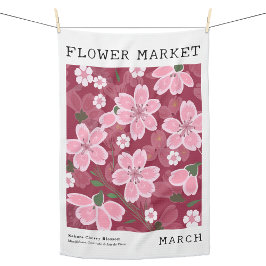 Mars Birkeland Flower Market Rosa Sakura Cherry Pr Kökshandduk