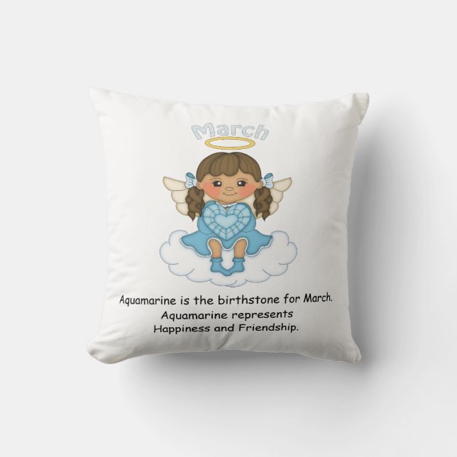 Mars Birthstone Angel Brunette Kudde (Framsida)