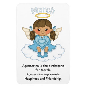 Mars Birthstone Angel Brunette Premium Magnet