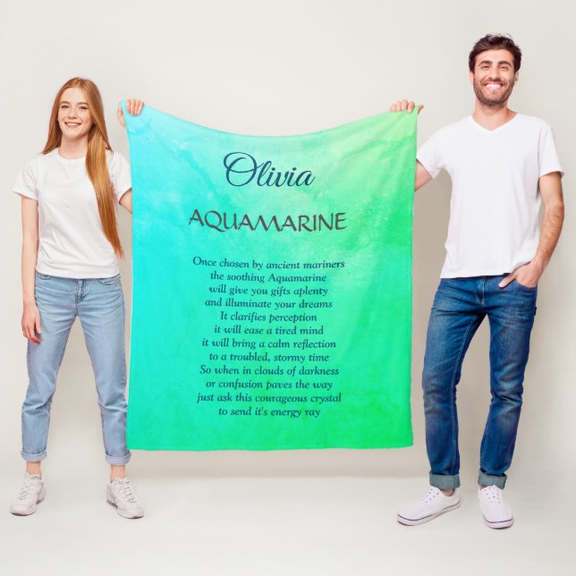 Mars Birthstone Aquamarine-design Fleecefilt (På plats)