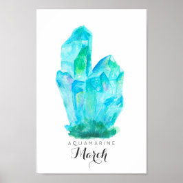 Mars Birthstone - Aquamarine Watercolor | POSTER