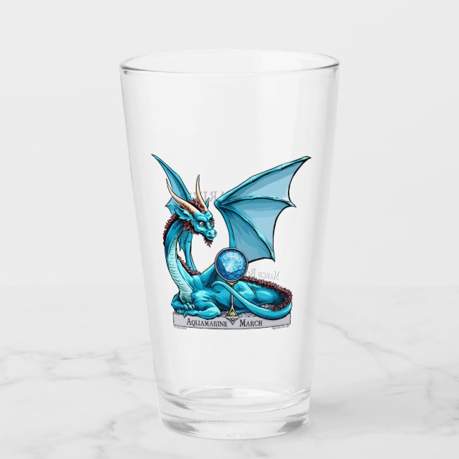Mars Birthstone Dragon: Aquamarine Glaskopp (Framsida)