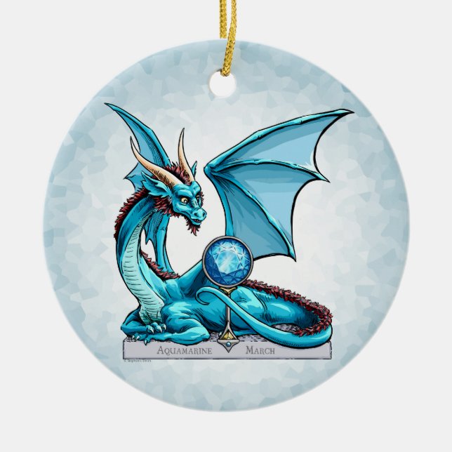 Mars Birthstone Dragon: Aquamarine Ornament (Framsidan)