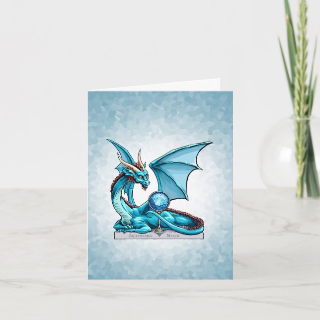 Mars Birthstone drake: Aquamarine Kort (Framsida)