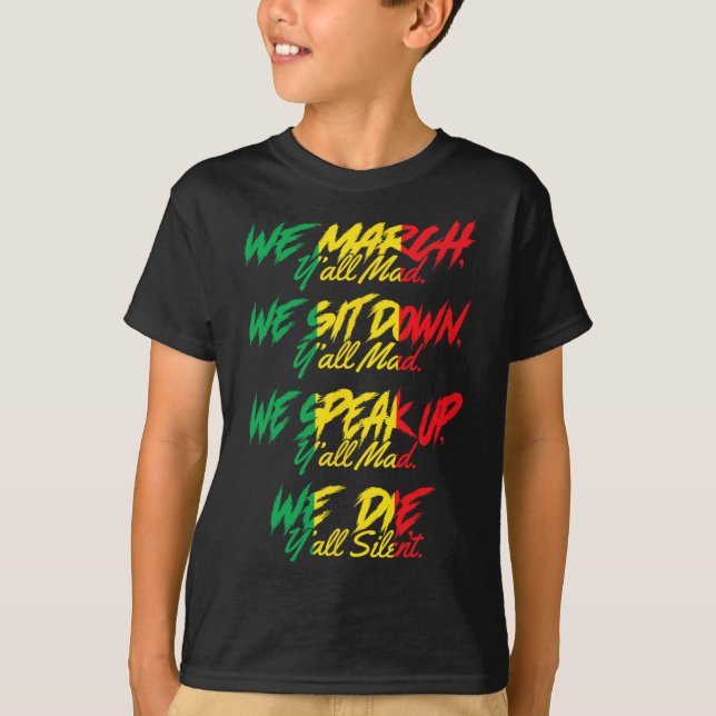 Mars Black Pride Afrikas amerikanska Junelfte T Shirt (Framsida)