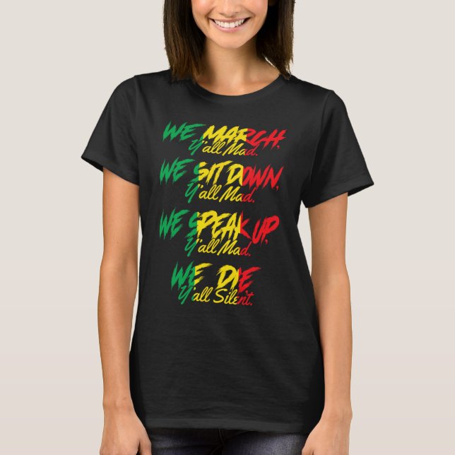 Mars Black Pride Afrikas amerikanska Junelfte T Shirt (Framsida)