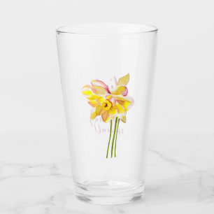 Mars-blomma Vattenfärg Daffodil Glass Glaskopp