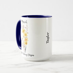 Mars Blommar Flower Daffodil och Cherry Mugg