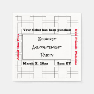 Mars Bracket Basketball-meddelande Party Pappersservett