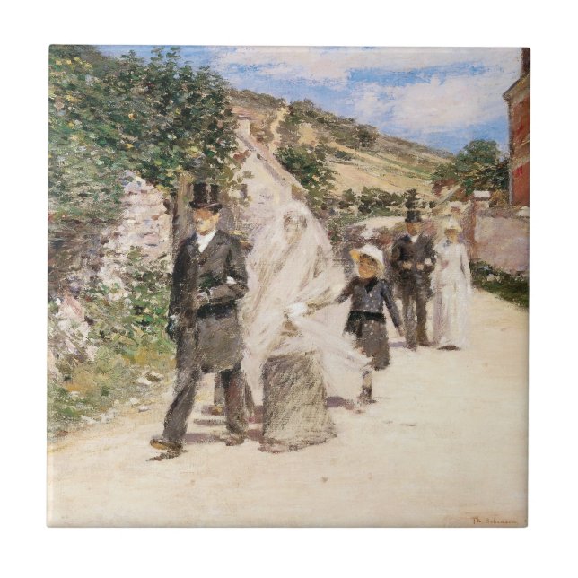 Mars Bröllop av Robinson, Vintage Newlyweds Kakelplatta (Framsidan)