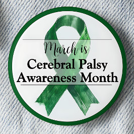 Mars Cerebral Palsy Awareness Månad Knapp