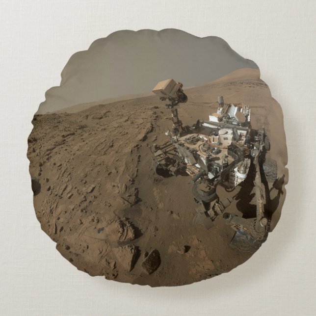 Mars Curiosity Red Martian Landcape Rund Kudde (Framsidan)