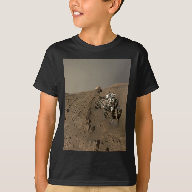 Mars Curiosity Red Martian Landcape T Shirt (Framsida)