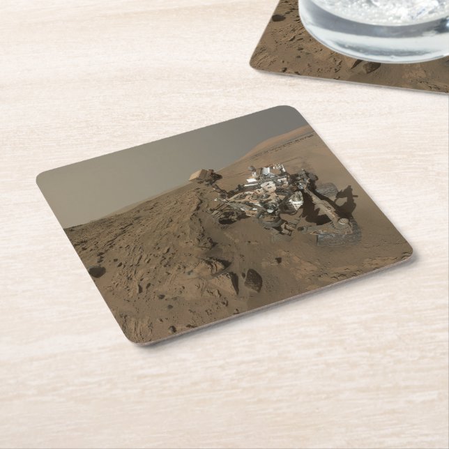 Mars Curiosity Red Martian Landcape Underlägg Papper Kvadrat (Vinklad)
