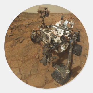Mars Curiosity Självporträtt Runt Klistermärke
