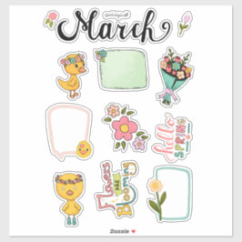 Mars dekalblad – Vårens uppvaknande Klistermärken