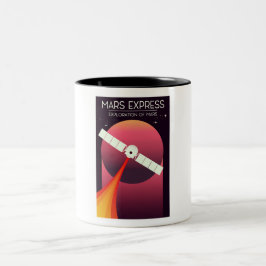 Mars Express - Utforskning av Mars rymdkonst. Två-Tonad Mugg
