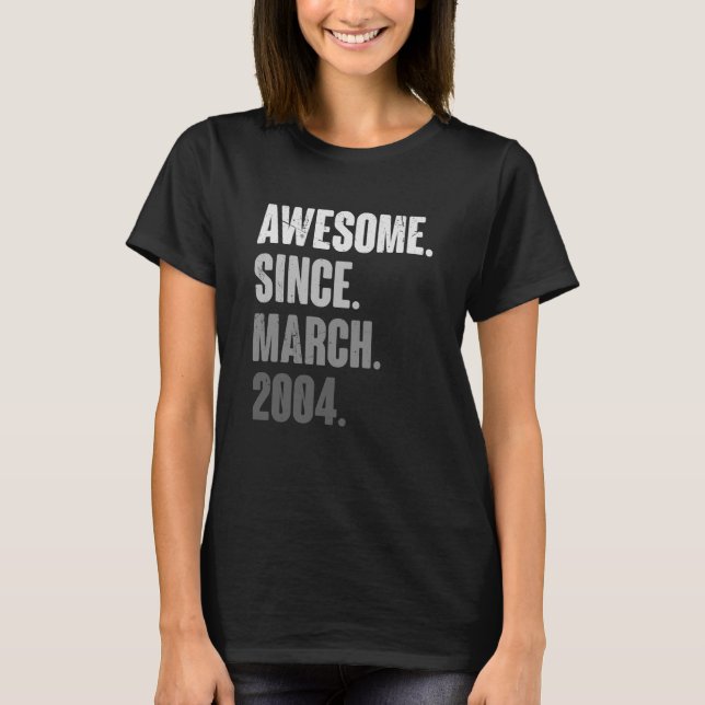 Mars födelsedag 19:e Dekorationen 19 år gammal årg T Shirt (Framsida)