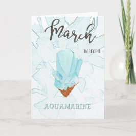 Mars födelsedag: Aquamarine Birthstone och Flower Kort