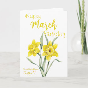Mars födelsedag Daffodil Birtud Flower Kort